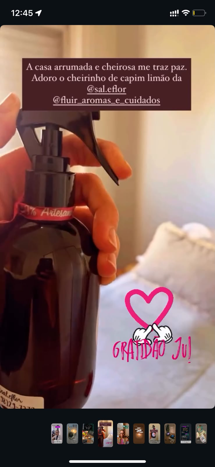 Cliente elogia o aroma de capim-limão para a casa.